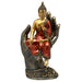 Gold and Red Thai Buddha Sitting in a Hand Figurine