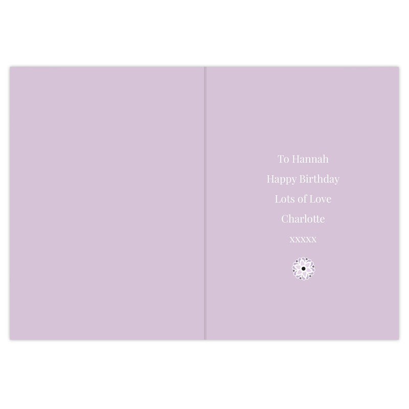 Personalised Lilac Lace Birthday Card - Pukka Gifts