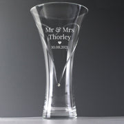 Personalised Wedding Large Hand Cut Diamante Heart Vase with Swarovski Elements