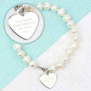 Personalised White Freshwater Pearl Message Bracelet - Myhappymoments.co.uk