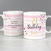 Personalised Birthday Age Gold and Pink Stripe Mug - Myhappymoments.co.uk