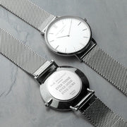 Elie Beaumont Personalised Ladies Metallic Mesh Strapped Watch With White Dial