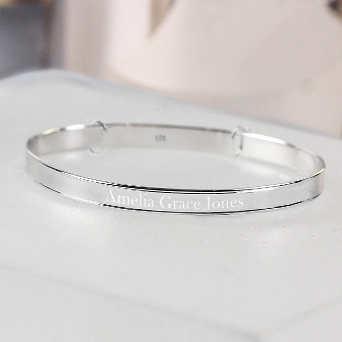 Personalised Sterling Silver Christening Bracelet