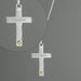 Personalised Sterling Silver Cross with 9ct Gold Heart & CZ Necklace - Myhappymoments.co.uk