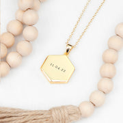 Personalised Hexagonal Photo Locket Necklace - Gold Plated