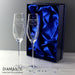Personalised Hearts Diamante Hand Cut Pair of Champagne Flutes