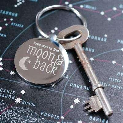 Personalised Love You To The Moon & Back Metal Keyring - Myhappymoments.co.uk