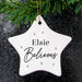 Personalised Believes Ceramic Star Decoration