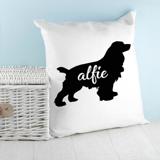 Personalised Cocker Spaniel Silhouette Cushion Cover - Myhappymoments.co.uk