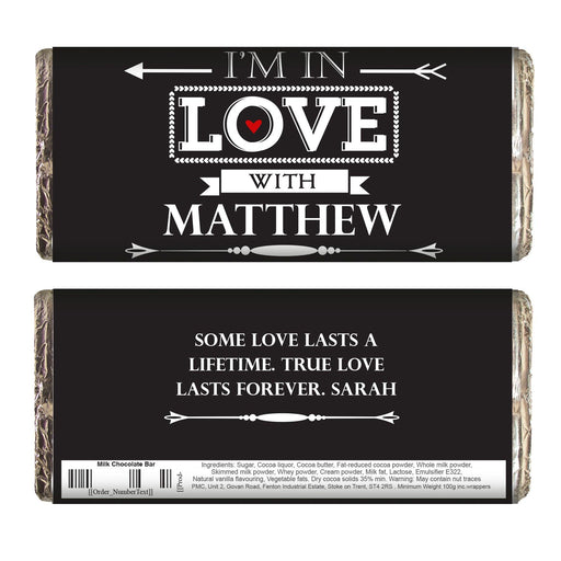Personalised In Love With Milk Chocolate Bar