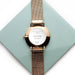 Elie Beaumont Personalised Ladies Rose Gold Mesh Strapped Watch With Black Dial