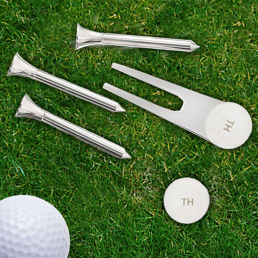 Personalised Golf Set 3 Tees Pitch And & Repairer Ball Marker