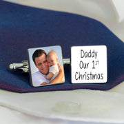 Daddy Our 1st Christmas Photo Cufflinks - Myhappymoments.co.uk