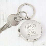 Personalised I Have A Hero Photo Locket Keyring