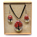 Pressed Flowers Jewellery Set - Tree of Life - Coral