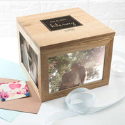 Personalised Wedding Oak Photo Keepsake Cube Box - Myhappymoments.co.uk
