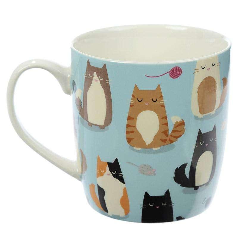 Feline Fine Cat Porcelain Mug - Myhappymoments.co.uk