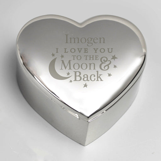 Personalised Love You To the Moon and Back Heart Trinket Box