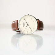 Handwriting Engraving Men's Architect Zephyr Watch With Walnut Strap