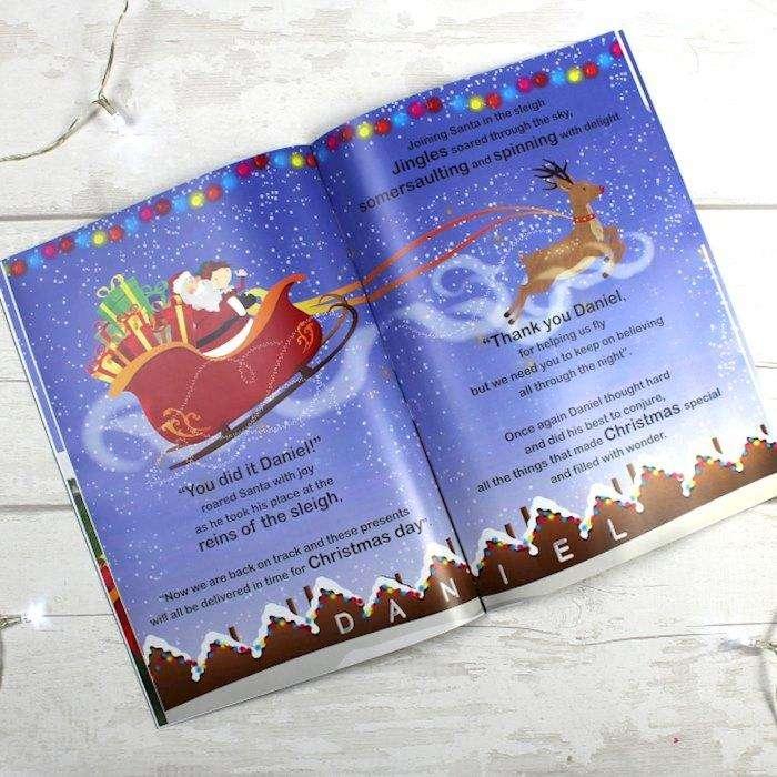 Personalised Boys It's Christmas Story Book Featuring Santa and his Elf Jingles - Myhappymoments.co.uk