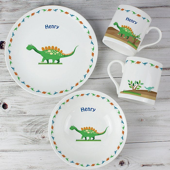Personalised Dinosaur Breakfast Set - Myhappymoments.co.uk
