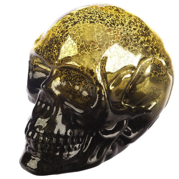 Small Two Tone Black & Gold Metallic Skull Shaped LED light