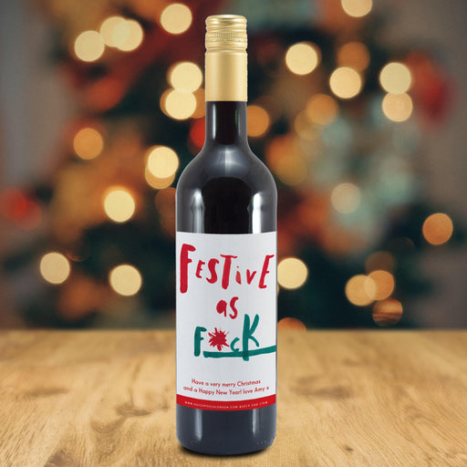 Personalised Festive As Fuck Christmas Mulled Wine