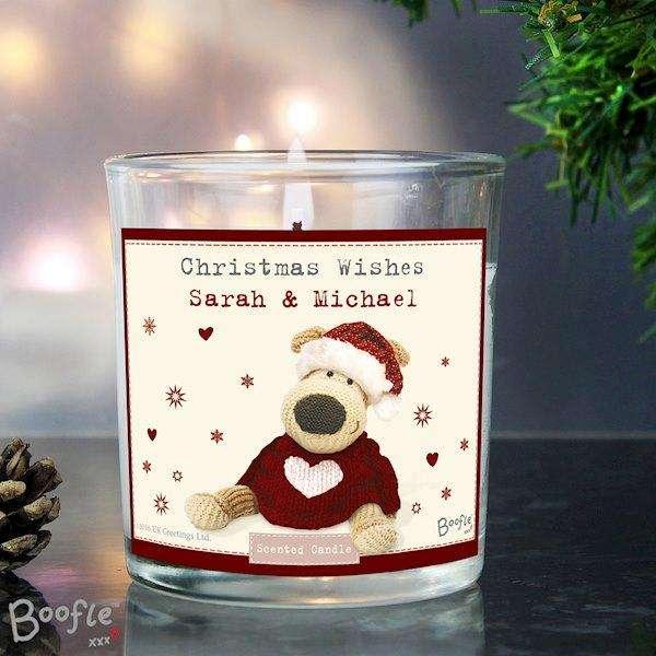 Personalised Boofle Christmas Love Scented Jar Candle - Myhappymoments.co.uk
