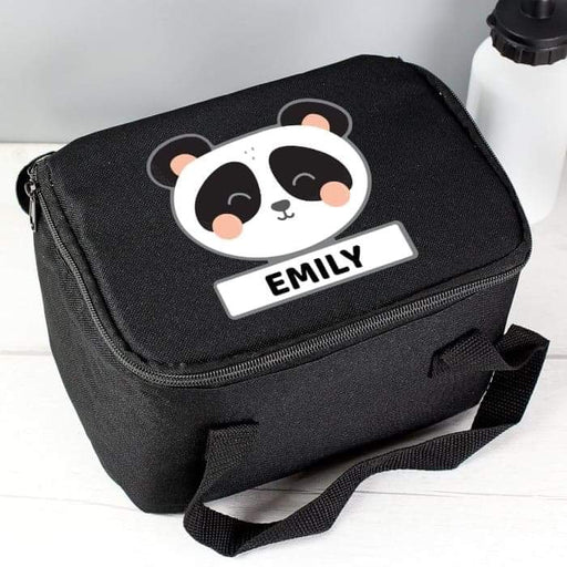 Personalised Panda Black Lunch Bag - Myhappymoments.co.uk