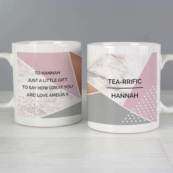 Personalised Geometric Mug - Myhappymoments.co.uk