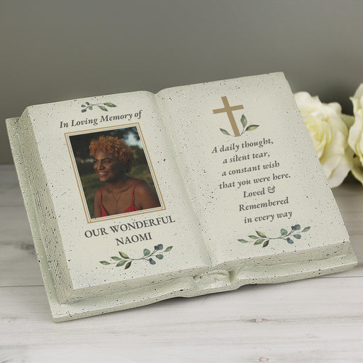Personalised Photo Upload Memorial Cross Gravestone Book