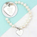 Personalised White Freshwater Pearl Message Bracelet - Myhappymoments.co.uk