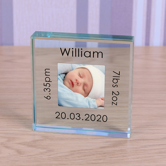 Personalised Photo Glass Token - New Baby | Gift | Keepsake