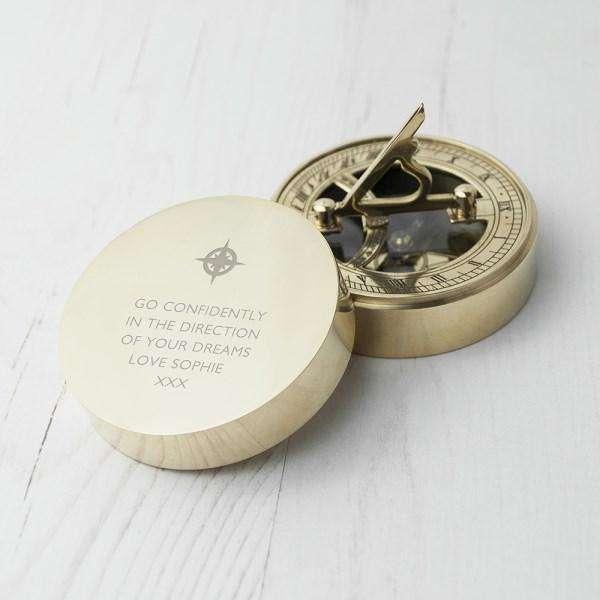 Engraved Iconic Adventurer's Sundial Compass - Myhappymoments.co.uk
