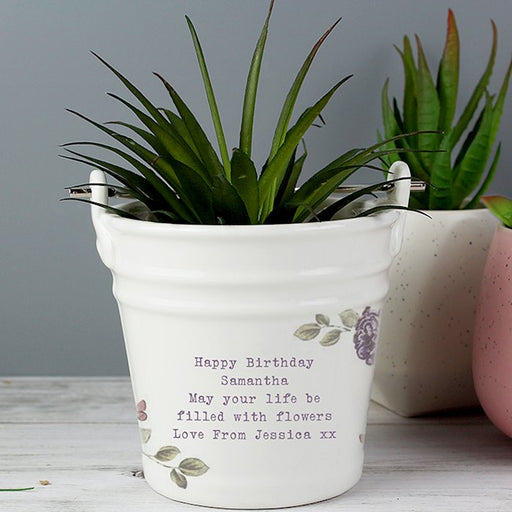 Personalised Secret Garden Porcelain Bucket - Myhappymoments.co.uk
