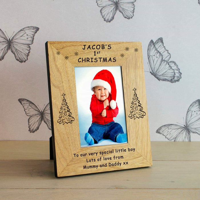 Personalised Baby’s 1st Christmas Photo Frame - Myhappymoments.co.uk