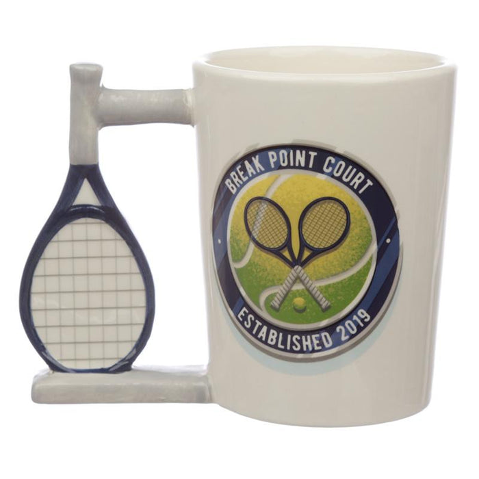 Tennis Shaped Handle Ceramic Mug
