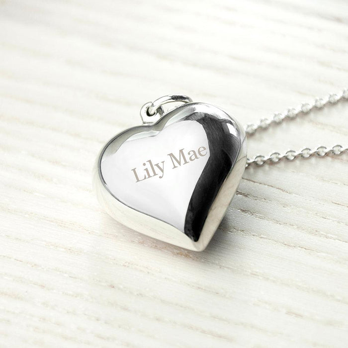 Personalised 925 Sterling Silver Heart Necklace