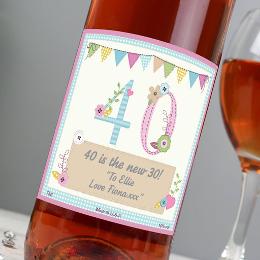 Personalised Birthday Craft Rose Wine Bottle