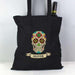 Personalised Sugar Skull Black Cotton Tote Bag - Myhappymoments.co.uk