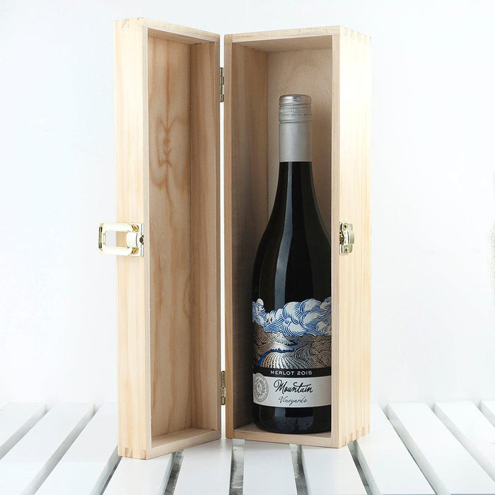 PERSONALISED MOTHER'S DAY WINE BOX WITH FLORAL CORNERS