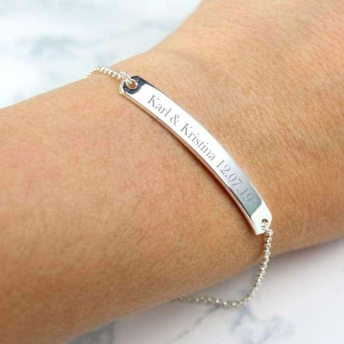 Personalised Silver Tone Identity Bracelet - Myhappymoments.co.uk