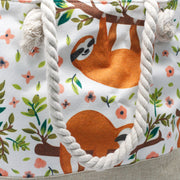 Sloths Design Beach Rope Handle Tote Bag