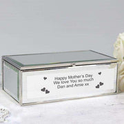Personalised Hearts Mirrored Jewellery Box
