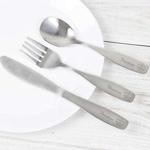 Personalised 3 Piece Prince Childrens Cutlery Set - Myhappymoments.co.uk