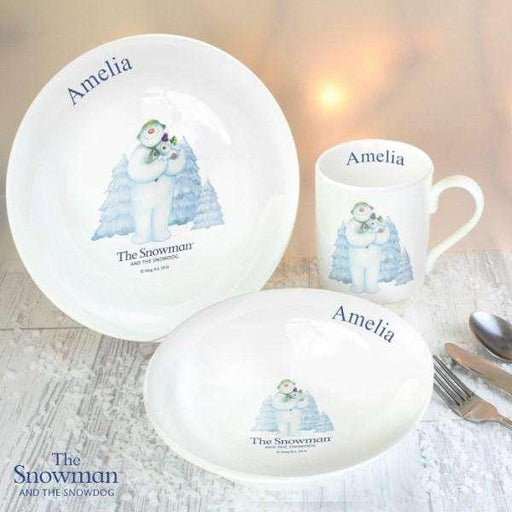 Personalised The Snowman and the Snowdog Breakfast Set - Myhappymoments.co.uk