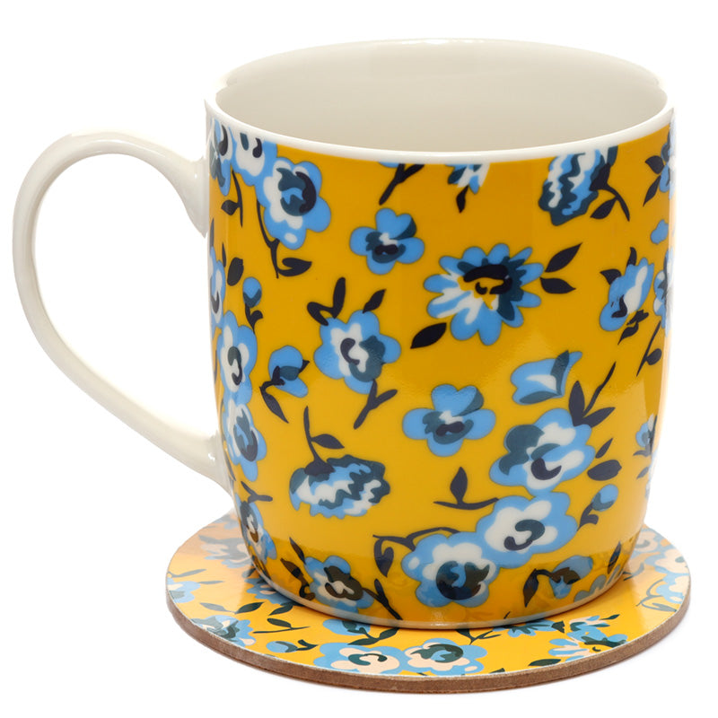 Peony Porcelain Mug & Coaster Set