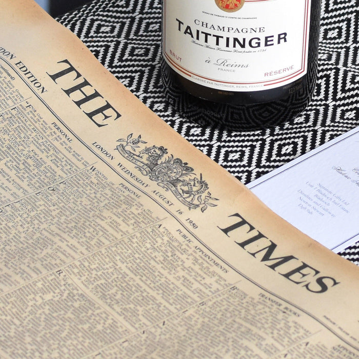 Tattinger Champagne and Original Newspaper
