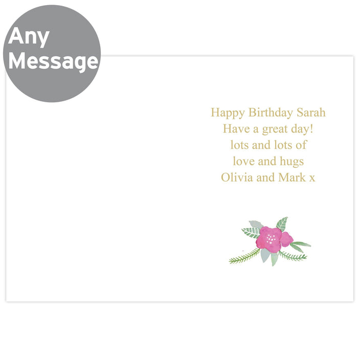 Personalised Floral Stripe Birthday Card