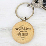Personalised 'The World's Greatest' Wooden Keyring - Myhappymoments.co.uk